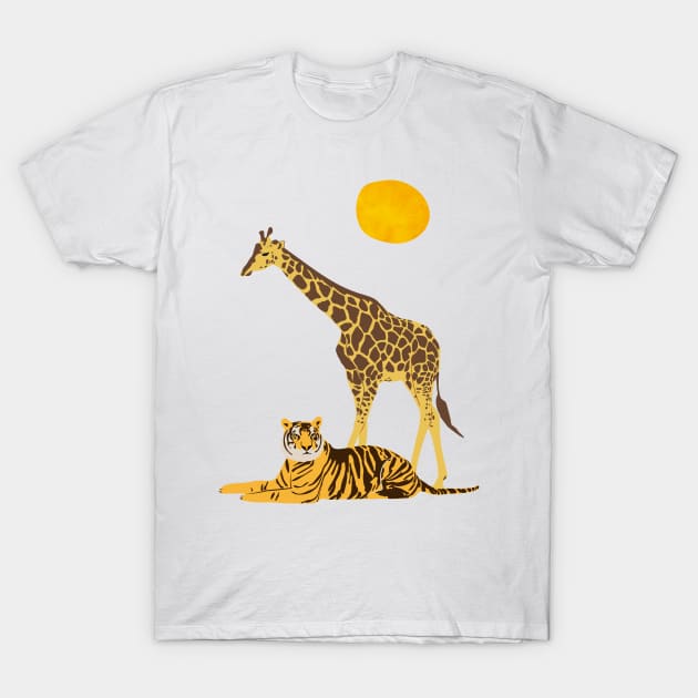 Giraffe and tiger T-Shirt by grafart